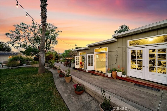 exterior space with french doors