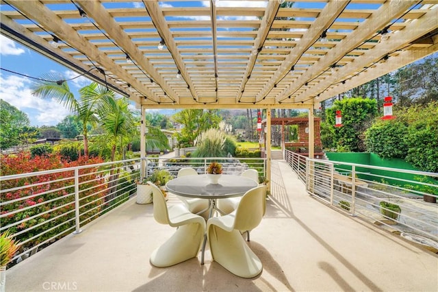 view of patio with a pergola