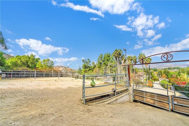 exterior space with a rural view