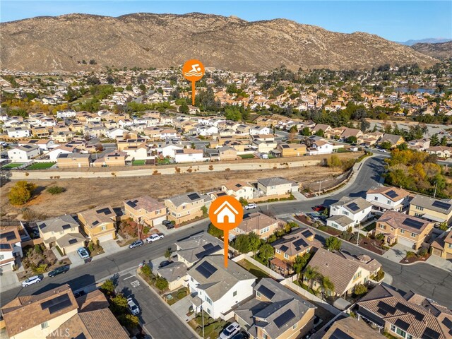 aerial view with a mountain view