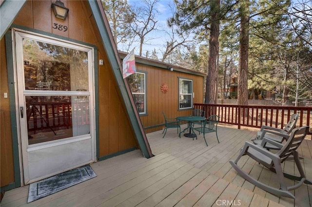 view of wooden deck