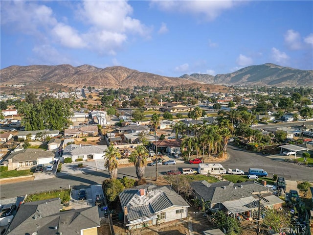 aerial view with a mountain view