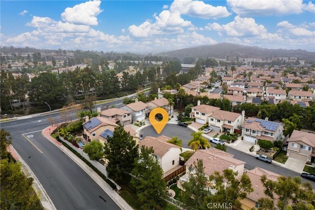 bird's eye view featuring a mountain view