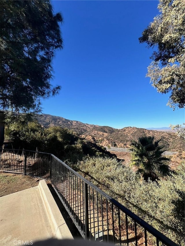 balcony with a mountain view