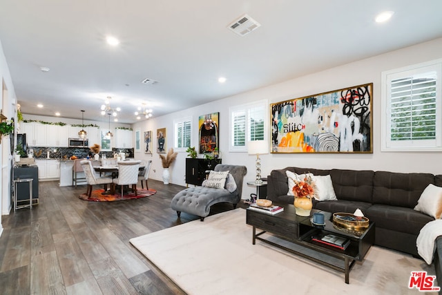 living room featuring wood-type flooring