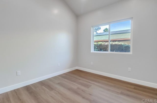 empty room with light wood-type flooring