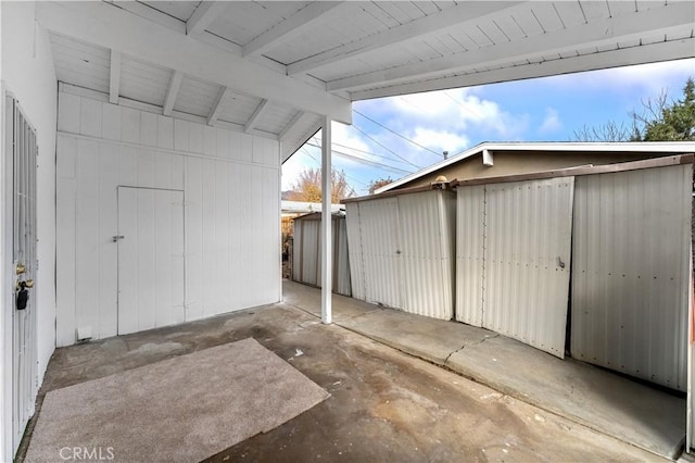 view of garage