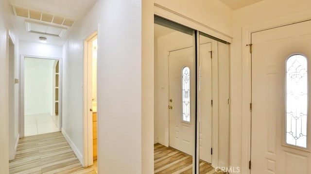 entryway featuring light hardwood / wood-style flooring