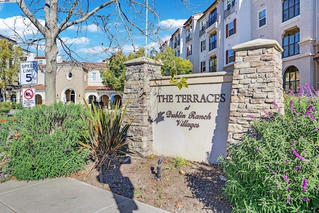 view of community sign