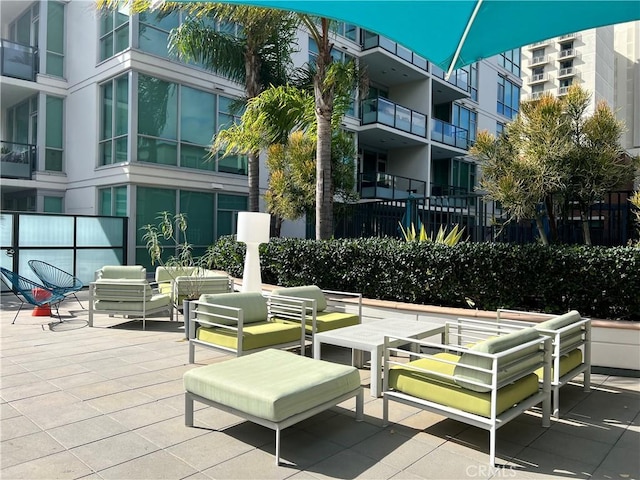 exterior space with a patio area and an outdoor hangout area