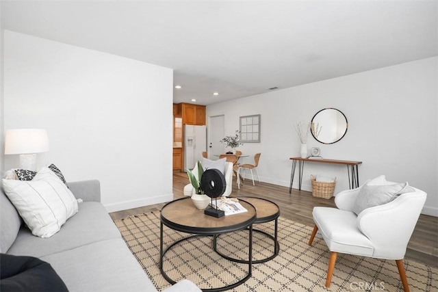 living room featuring light hardwood / wood-style floors