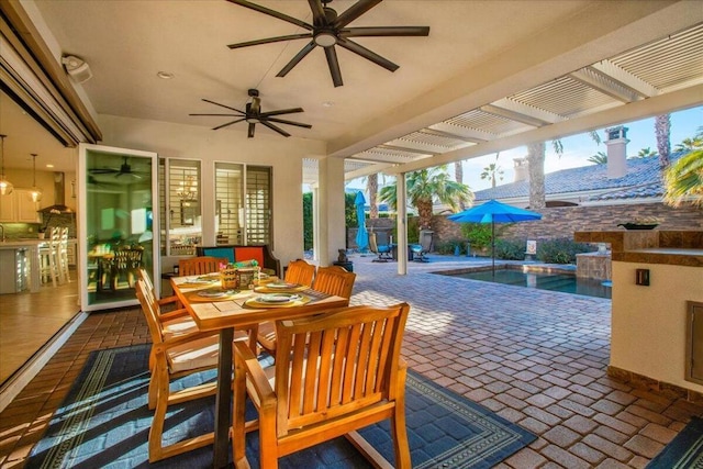 view of patio featuring area for grilling