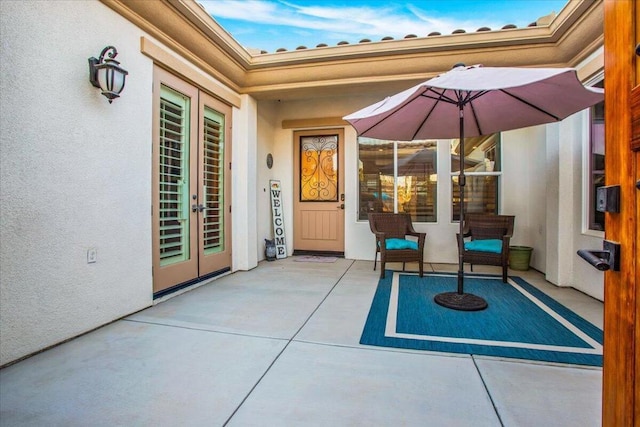 view of patio with french doors