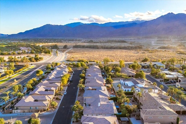 drone / aerial view with a mountain view