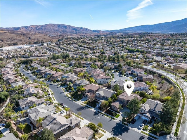 drone / aerial view with a mountain view