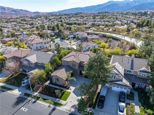 drone / aerial view with a mountain view