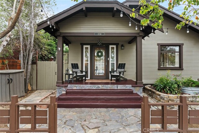 view of front of property with covered porch