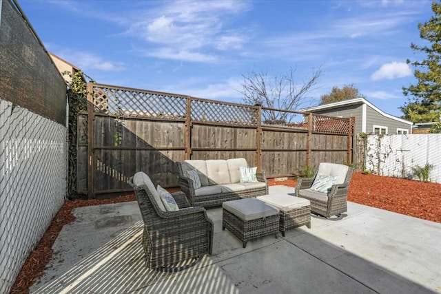 view of patio with outdoor lounge area