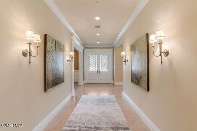 doorway with crown molding