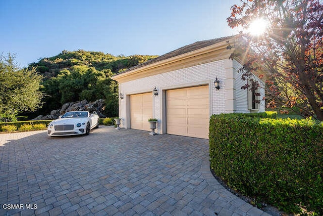 view of garage