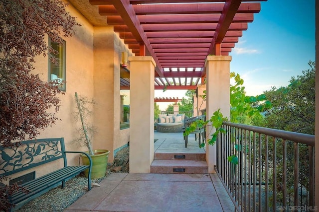 view of patio with a pergola