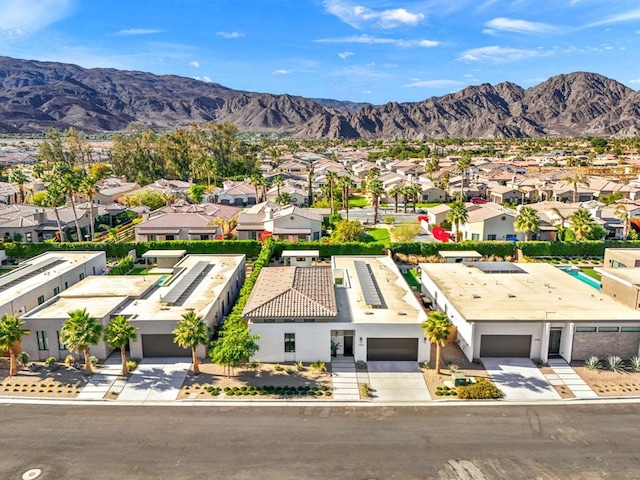 bird's eye view with a mountain view