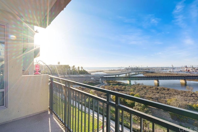 balcony with a water view