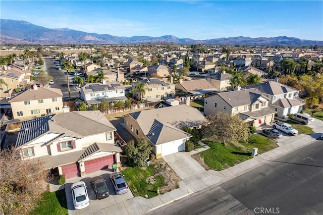 aerial view with a mountain view