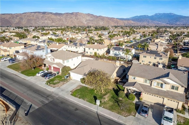 drone / aerial view with a mountain view