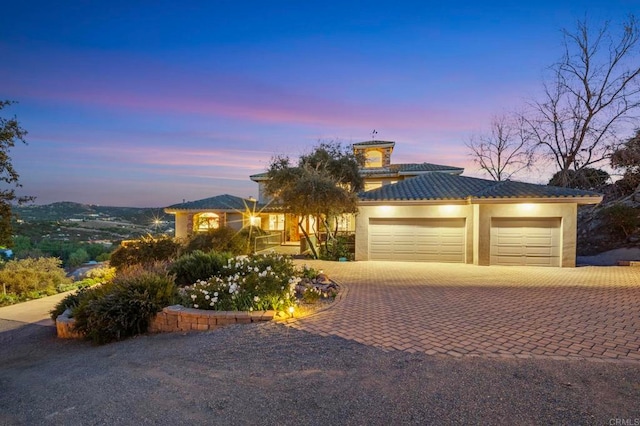 view of front of house featuring a garage