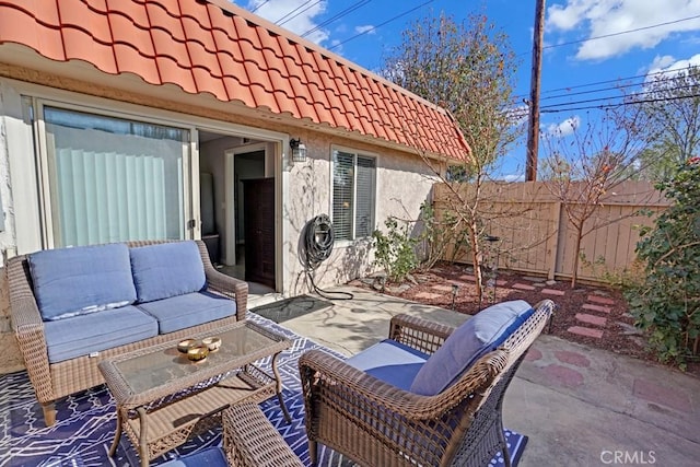 view of patio featuring outdoor lounge area