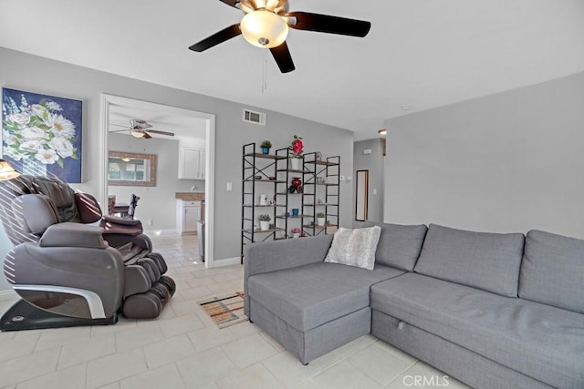 view of tiled living room