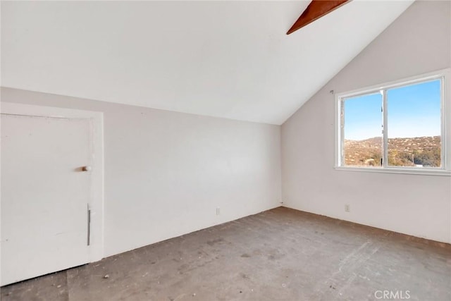 additional living space with vaulted ceiling