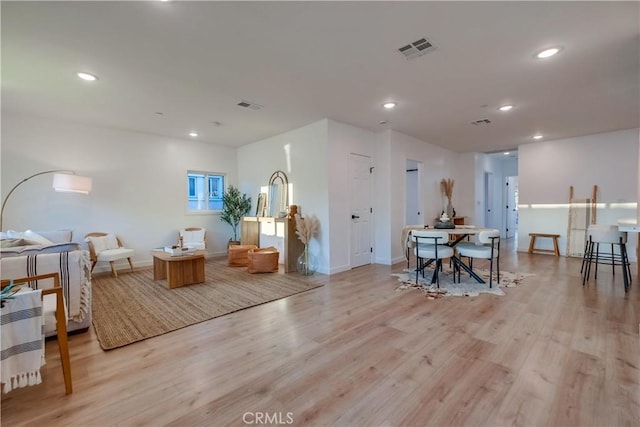 interior space featuring light wood-type flooring