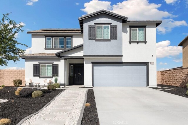 view of front of house with a garage