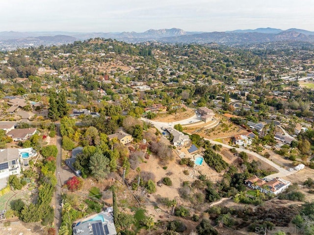 aerial view with a mountain view