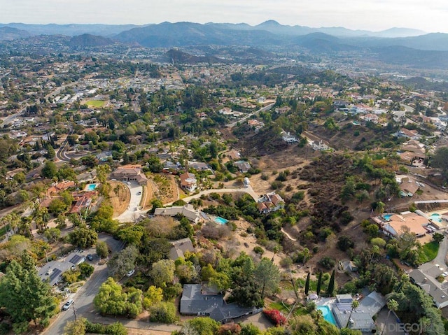 aerial view featuring a mountain view