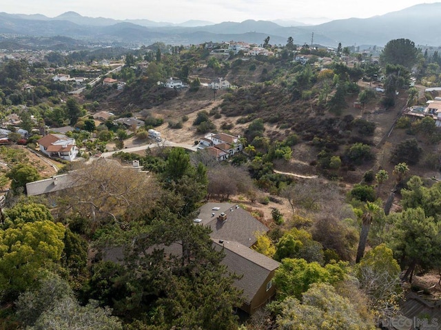 aerial view with a mountain view