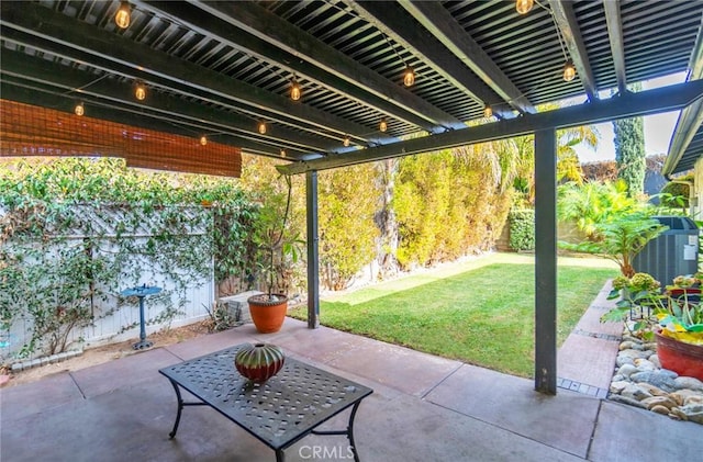 view of patio / terrace featuring central air condition unit