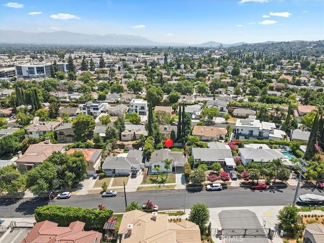 drone / aerial view with a mountain view