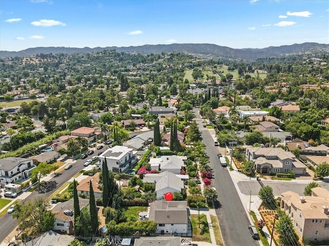 aerial view with a mountain view