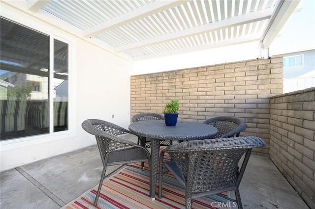 view of patio with a pergola