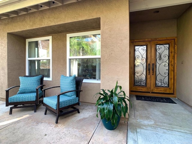 view of exterior entry with french doors