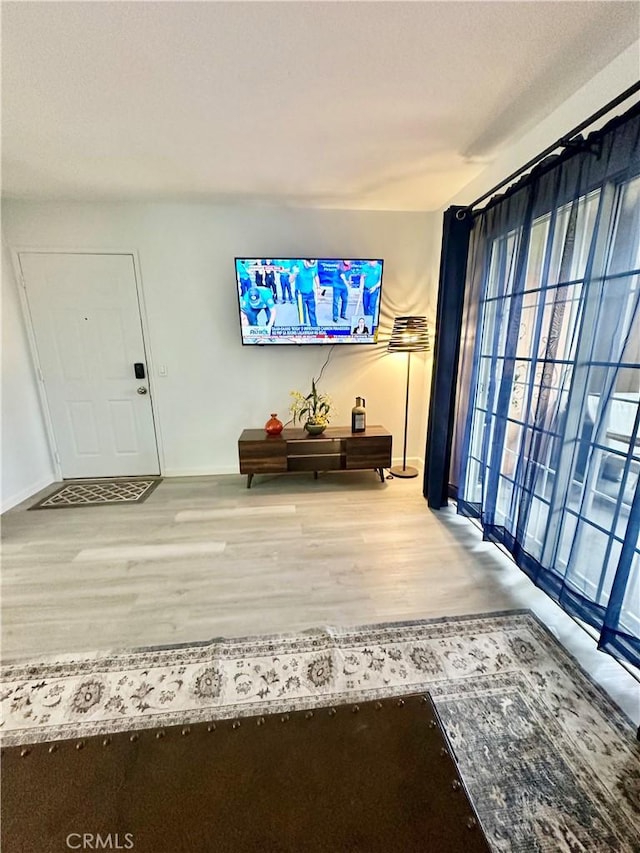 entryway with hardwood / wood-style flooring