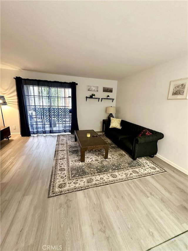 living room with hardwood / wood-style flooring