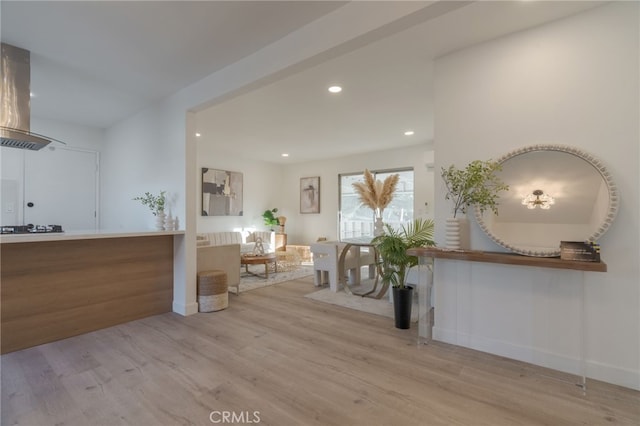 interior space featuring light wood-type flooring