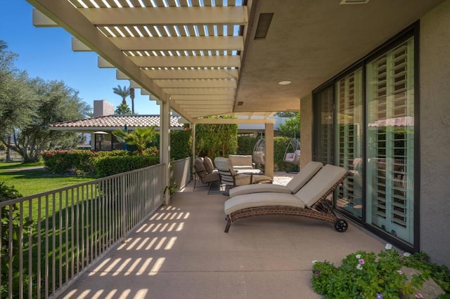 view of patio with a pergola