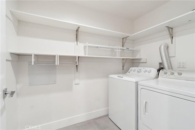 laundry room featuring washing machine and clothes dryer