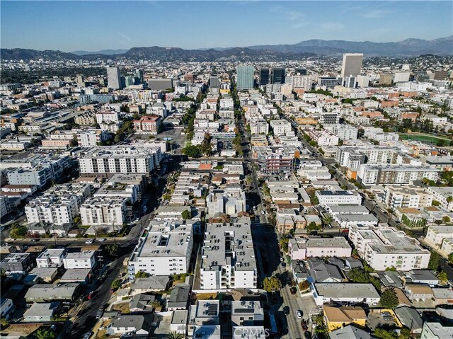 aerial view with a mountain view