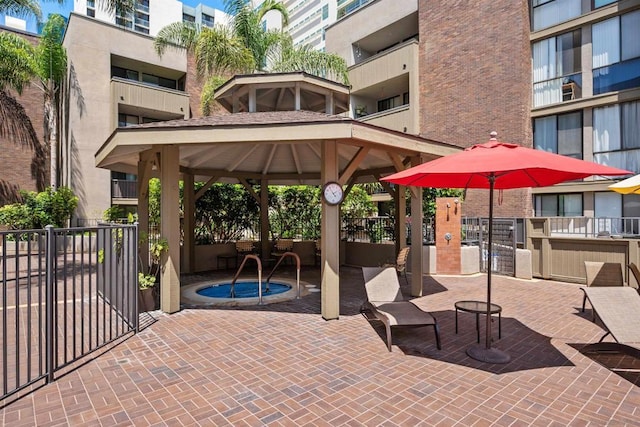 view of patio / terrace with a gazebo